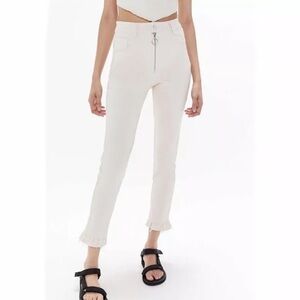 Capulet Urban Outfitters Womens Nat Ruffle‎ Hem Skinny Jeans Cream Size S